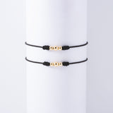 3 Balinese Red or Black Thread Bracelets in 18k Gold Plated for Couple