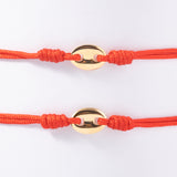 Pulseras Bliss de Hilo Rojo o Negro en Oro laminado 18k Para Pareja