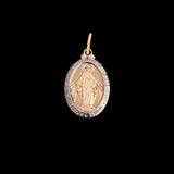 Bicolor Miraculous Virgin Pendant in 18k Gold Plated