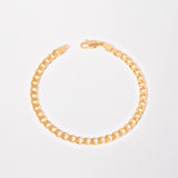 18k Gold Plated Thick Flat Link Bracelet For Men