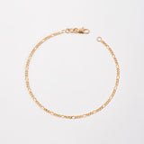 18k Gold Plated Figaro Bracelet for Lady