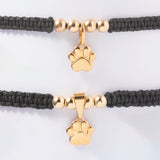 Pulsera Huellita en Oro laminado 18k, Hilo Rojo o Negro Para Pareja