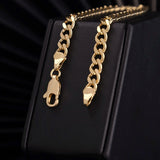 18k Gold Plated Thick Flat Link Bracelet For Men