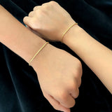 18k Gold Layered Loop Bracelets For Couples