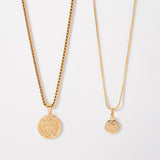 Set of Venetian Chains + Saint Benedict Pendants in 18k Gold Plated For Couple