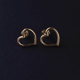 18k Gold Plated Heart Earrings For Lady