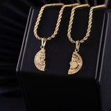 Set of Bow Chains + Coin Pendants in 18k Gold Plated For Couple