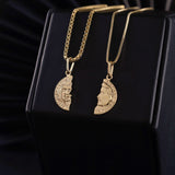 Set of Venetian Chains + 18k Gold Plated Coin Charms For Couple
